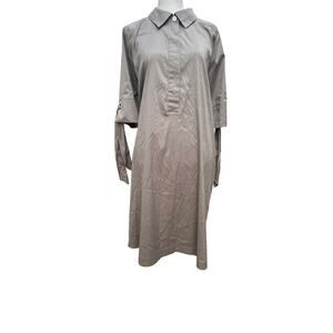 Chico’s Military Style Summer Dress Size 3 16/18 Plus Green Shirt Dress